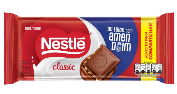 BARRA NESTLE AO LEITE C/ AMENDOIN 150g