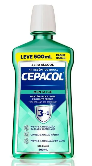 ENXAGUANTE BUCAL CEPACOL MENTA ICE 500ML