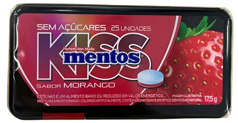 MENTOS KISS MORANGO 17,5G