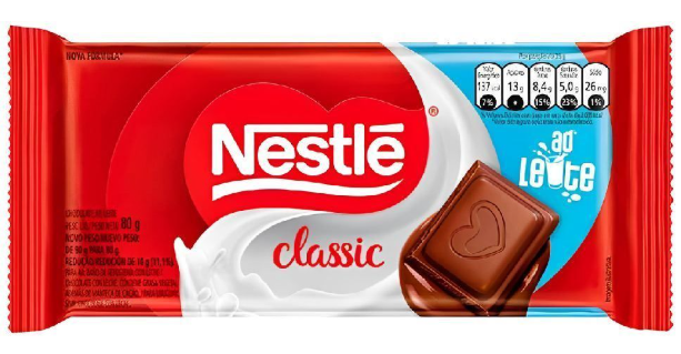 BARRA NESTLE CLASSIC AO LEITE 80g