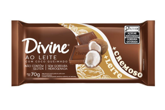 BARRA DIVINE COCO QUEIMADO 70G