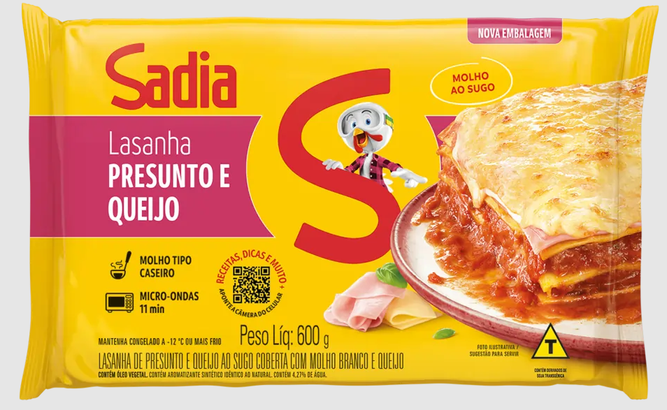 LASANHA PRESUNTO E QUEIJO SADIA 600g
