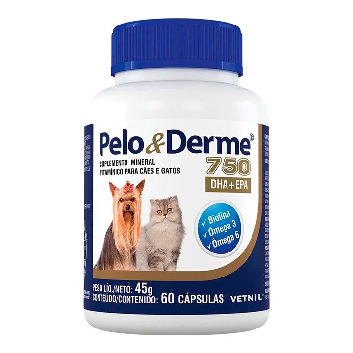 Pelo e Derme 750mg DHA+EPA 60 Cápsulas