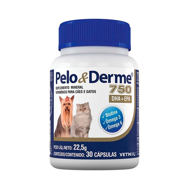 Pelo e Derme 750mg DHA+EPA 30 Cápsulas