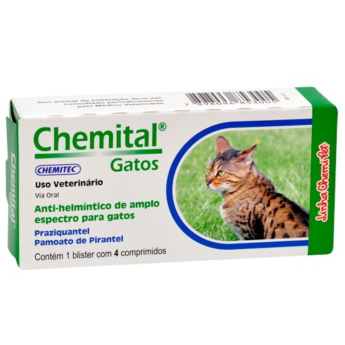 CHEMITAL GATOS COM 4 COMPRIMIDOS