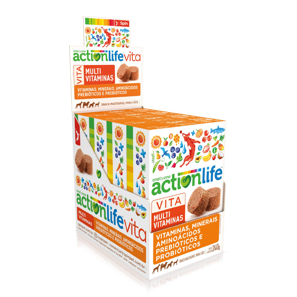 MINI SNACK ACTIONLIFE SPIN PET - 60G - VITAMINAS