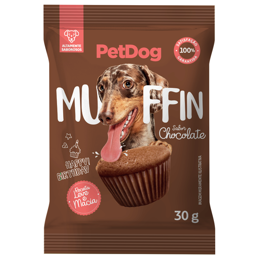 MUFFIN PETDOG CHOCOLATE 30G - DISPLAY C/ 16 UNID