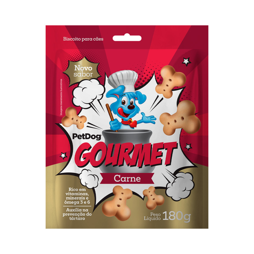 BISCOITO PETDOG GOURMET CARNE 180G