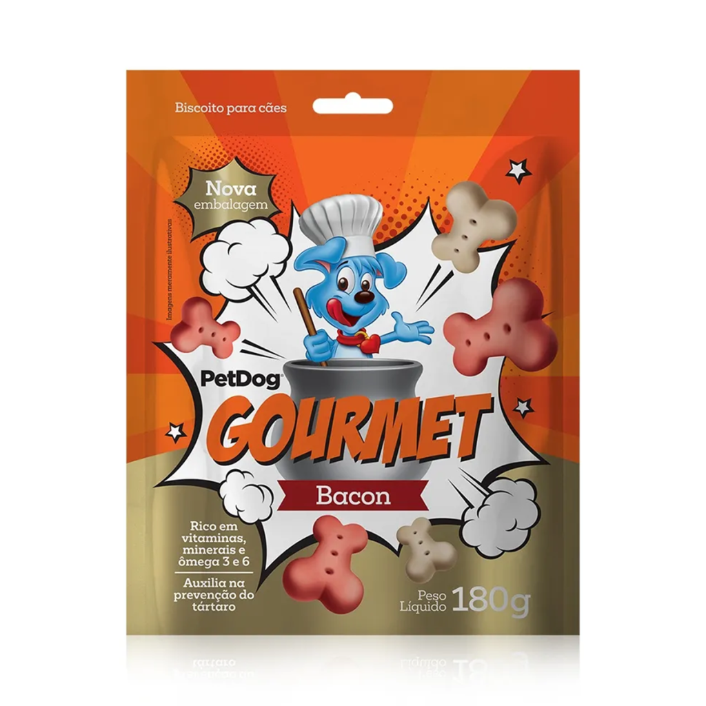 BISCOITO PETDOG GOURMET BACON 180G