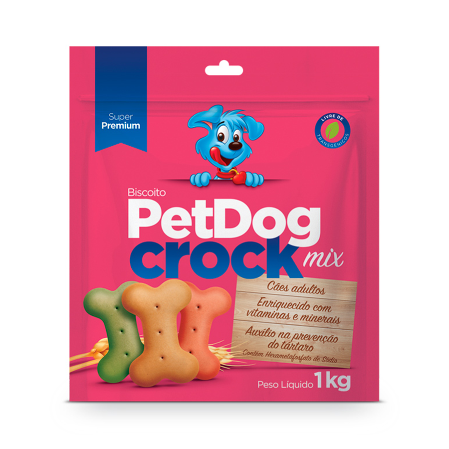 BISCOITO PETDOG CROCK MIX 1KG