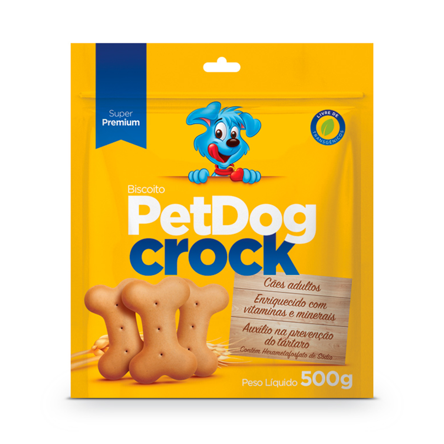 BISCOITO PETDOG CROCK 500G TRADICIONAL
