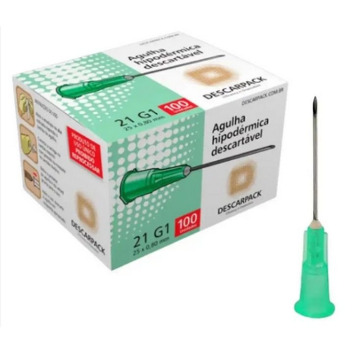 AGULHA DESCARTAVEL 25X0,8 (VERDE)
