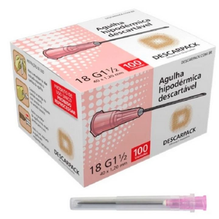 AGULHA DESCARTAVEL 40X1,2 CX 100 UND (ROSA)