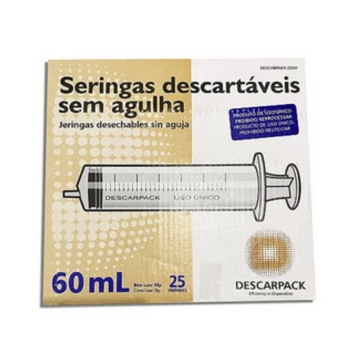 SERINGA DESC. 60ML S/AG LOCK DESCARPACK