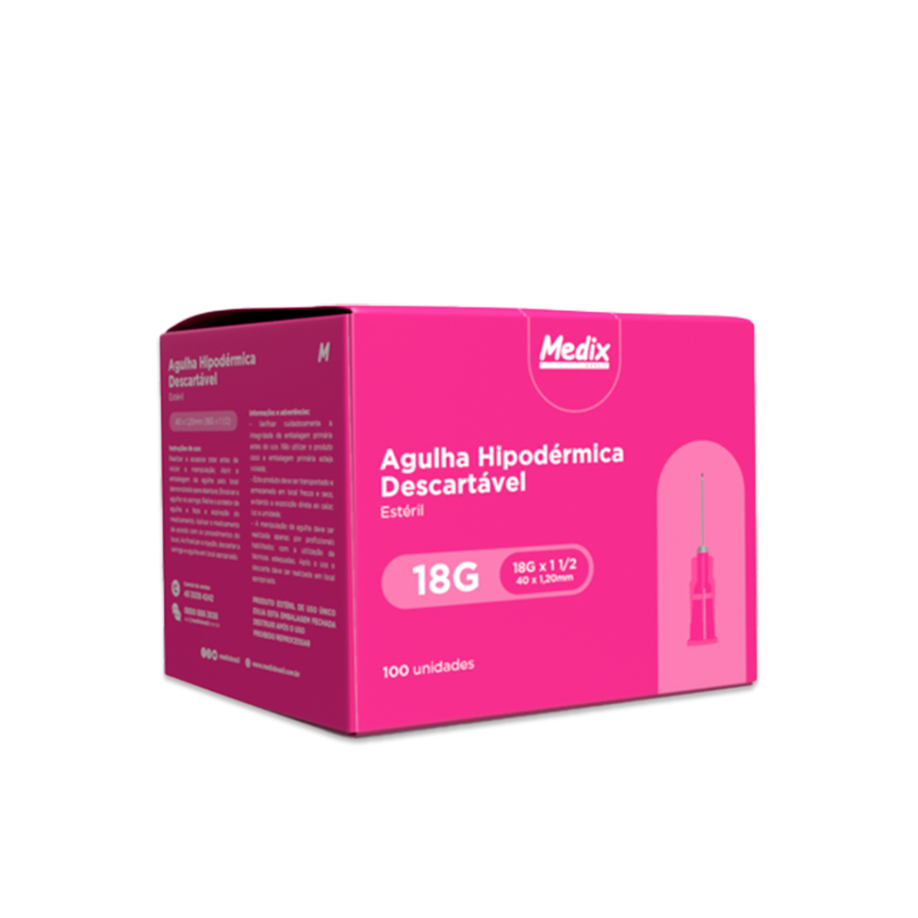AGULHA DESCARTAVEL 40X1,20MM (ROSA)