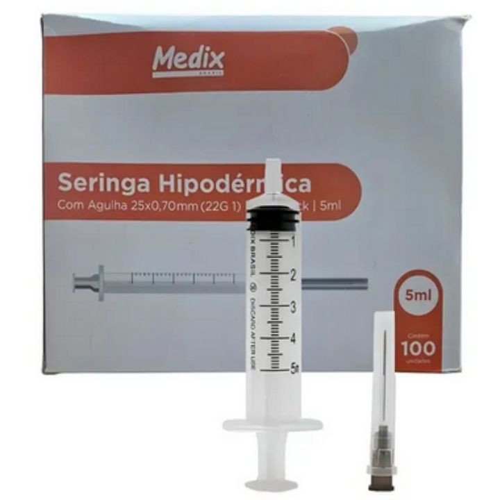 SERINGA 05ML C/AG LUER LOCK 25X0,70 (22G 1) 