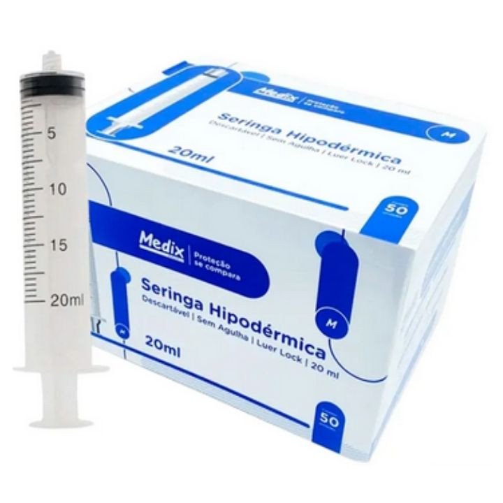 SERINGA 20ML C/AG LUER LOCK 25X0,70 (22G 1) 