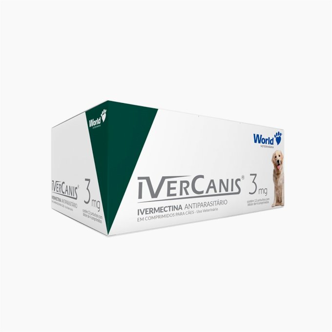 IVERCANIS 3MG DISPLAY - 12 CARTUCHOS COM 4 COMPRIMIDOS