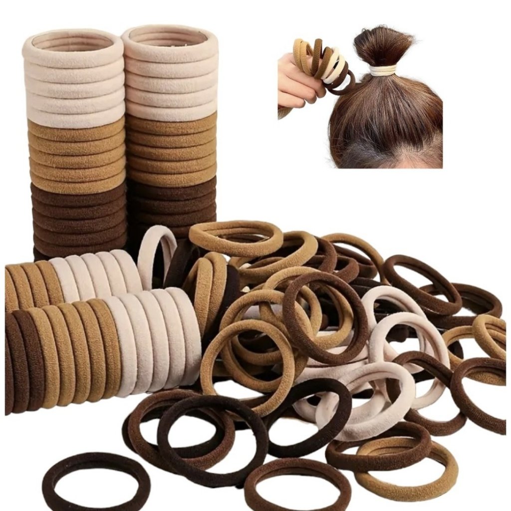 Xuxinhas Marrom/Nude para Cabelo - 6 unidades