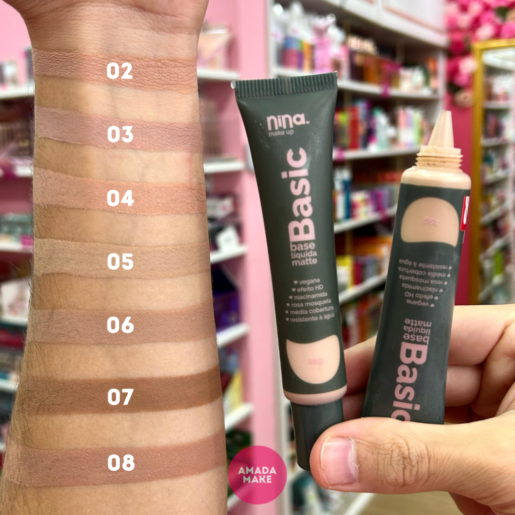 Base Líquida Matte Basic Nina Make up