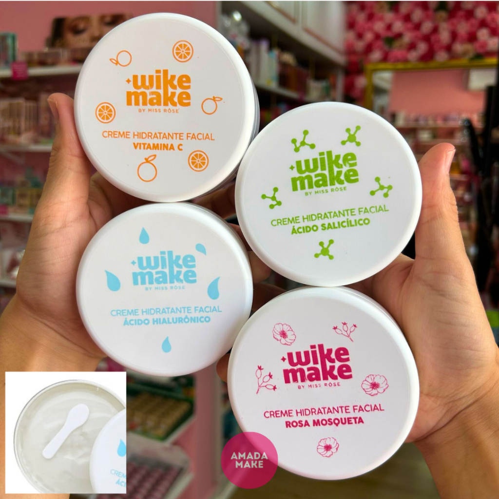 Creme Hidratante Facial + Espátula Wike Make Miss Rôse