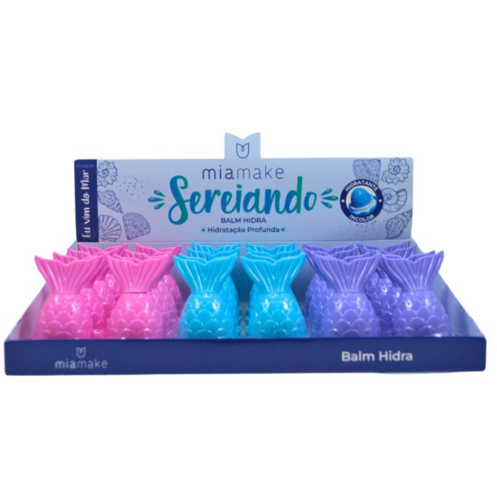 Box com 24 Unidades Hidratante Labial Balm Hidra Sereiando Mia make Atacado Revenda