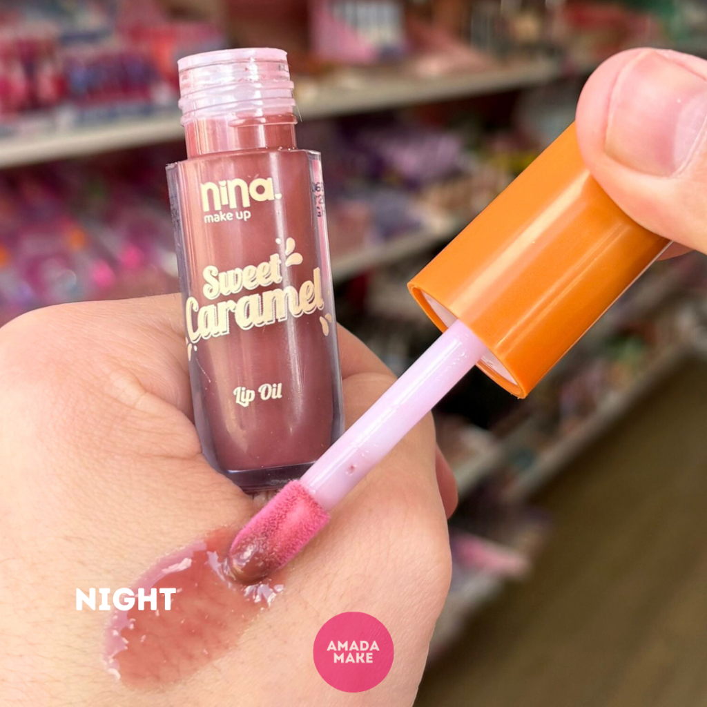 Gloss Lip Oil Sweet Caramel Nina Make Up - Night