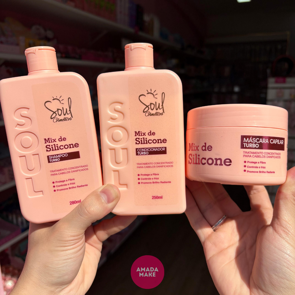 Kit Capilar Mix de Silicone Turbo Tratamento Concentrado Soul (Shampoo, Condicionador e Máscara Capilar)