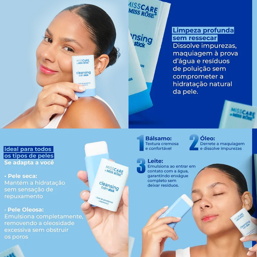Cleansing Balm Stick Demaquilante Miss Rose