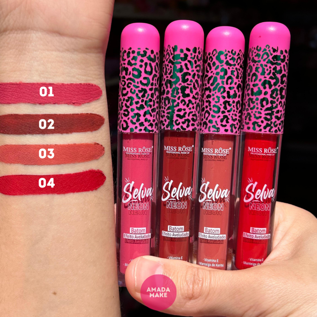 Batom Aveludado Selva Neon Miss Rose