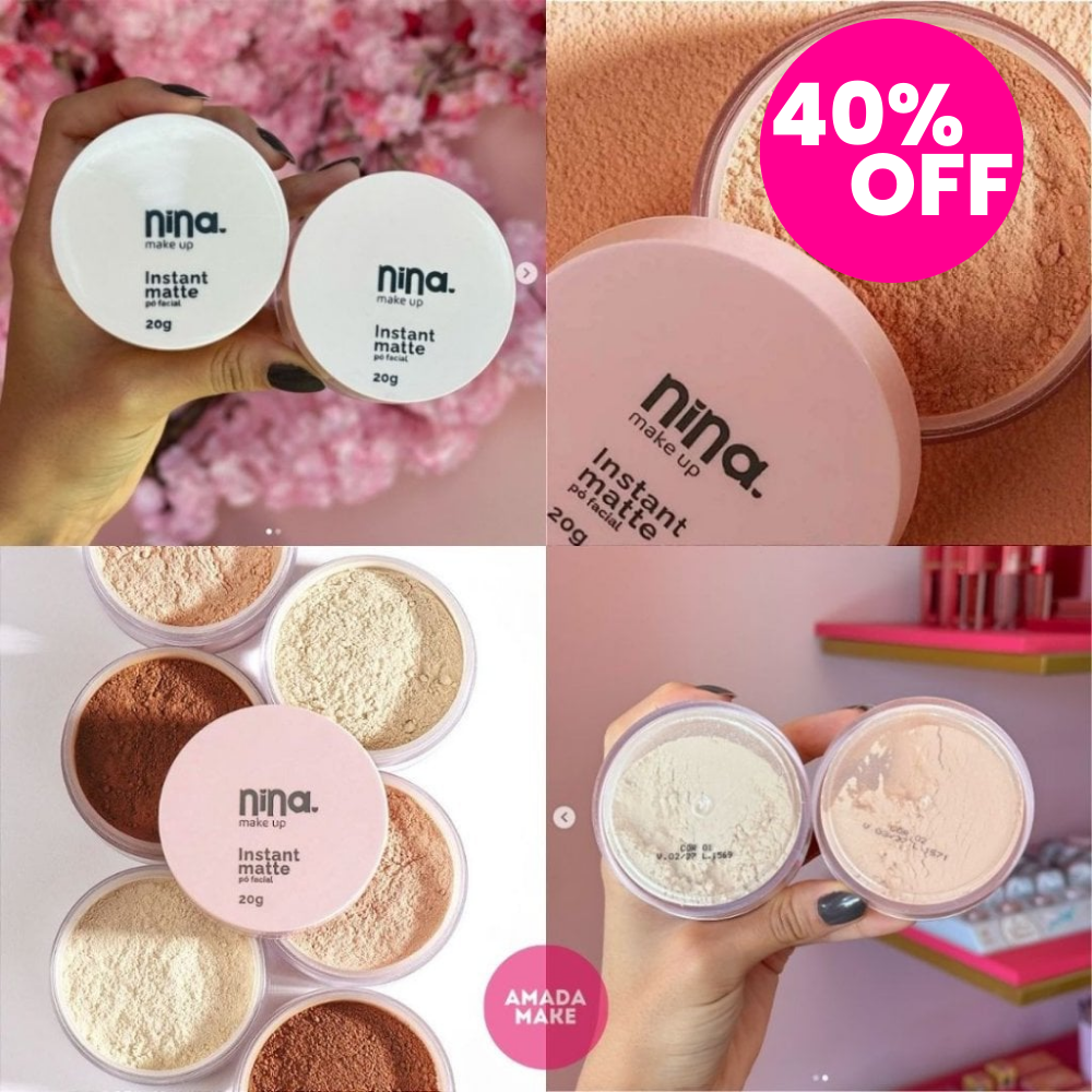 Pó Solto Instant Matte Nina Make Up - LIMITADO A 3 POR PESSOA