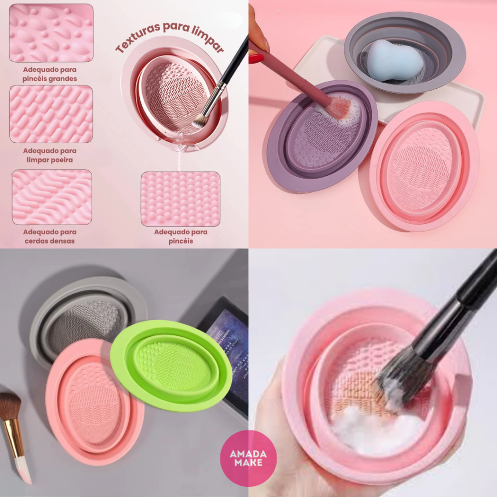 Pote Limpador de Pincéis e Esponjas de Maquiagem