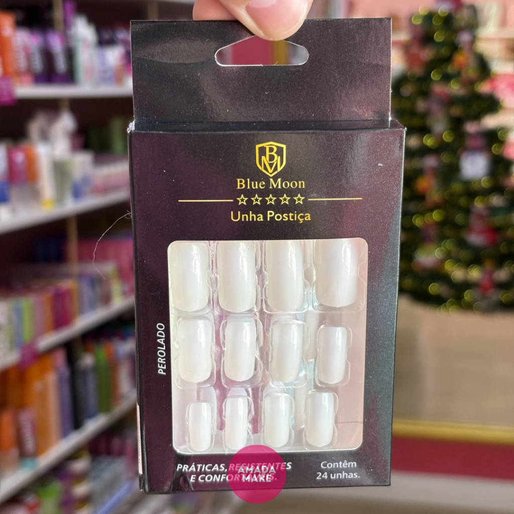 Unhas Postiças Blue Moon Perolado