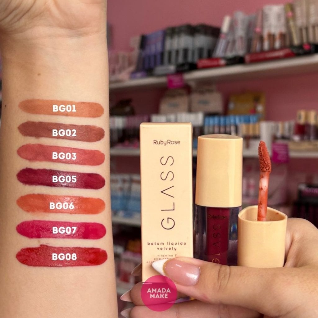 Batom Líquido Velvety Glass Ruby Rose