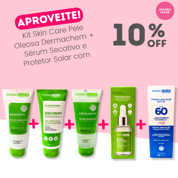 Kit Skin Care Pele Oleosa Dermachem + Sérum Secativo e Protetor Solar