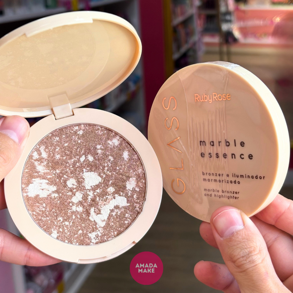 Bronzer e Iluminador Marble Essence Glass Ruby Rose