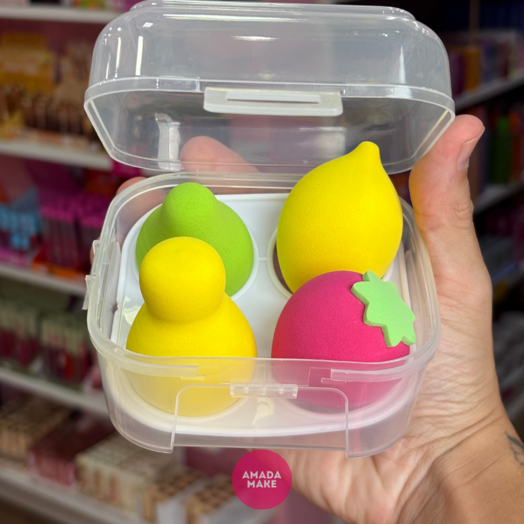 Kit 4 Esponjas Frutas