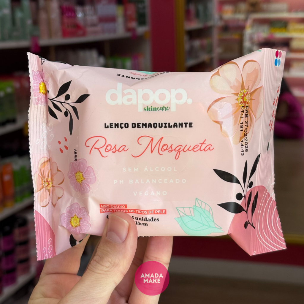 Lenço Demaquilante Rosa Mosqueta Dapop
