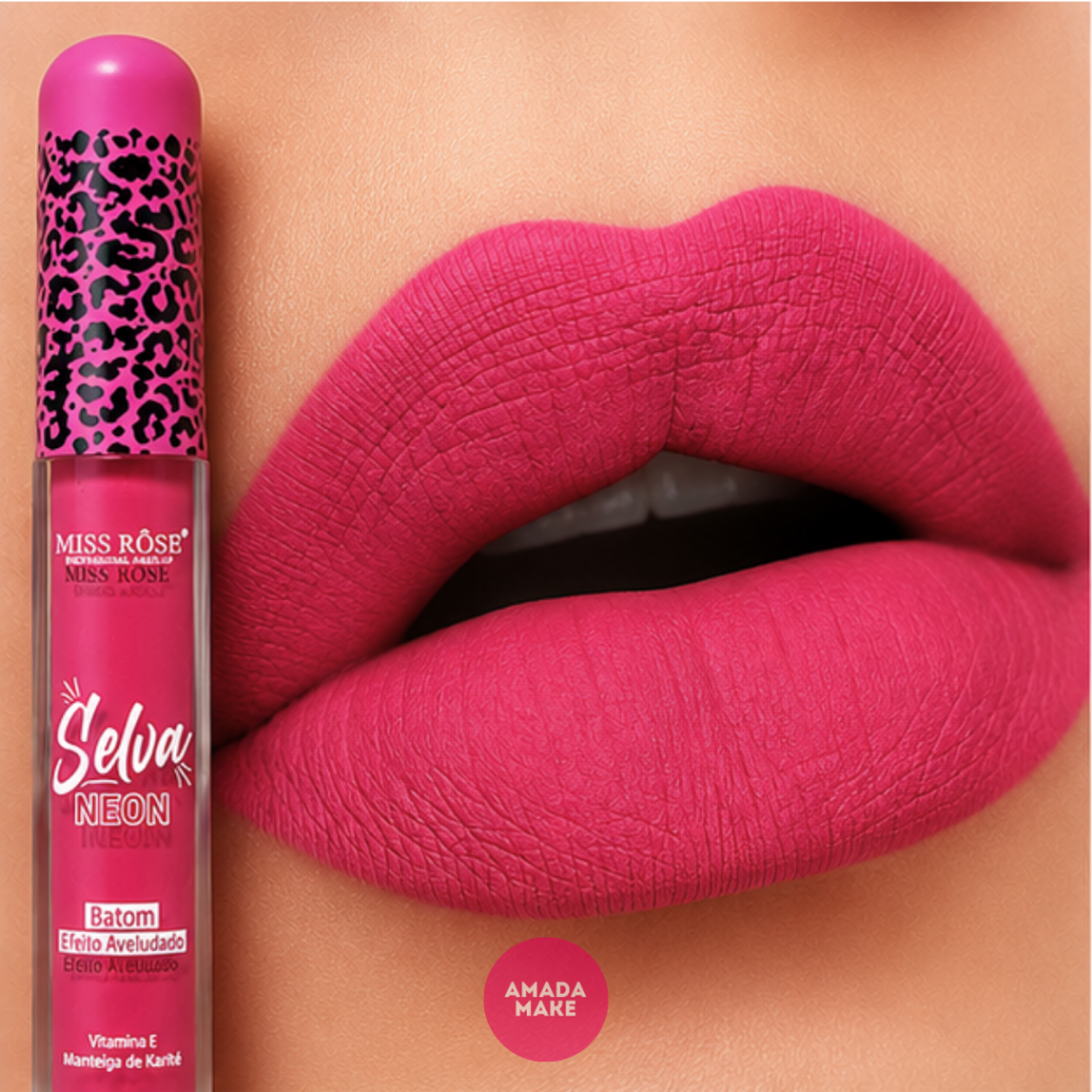 Batom Aveludado Selva Neon Miss Rose - 01