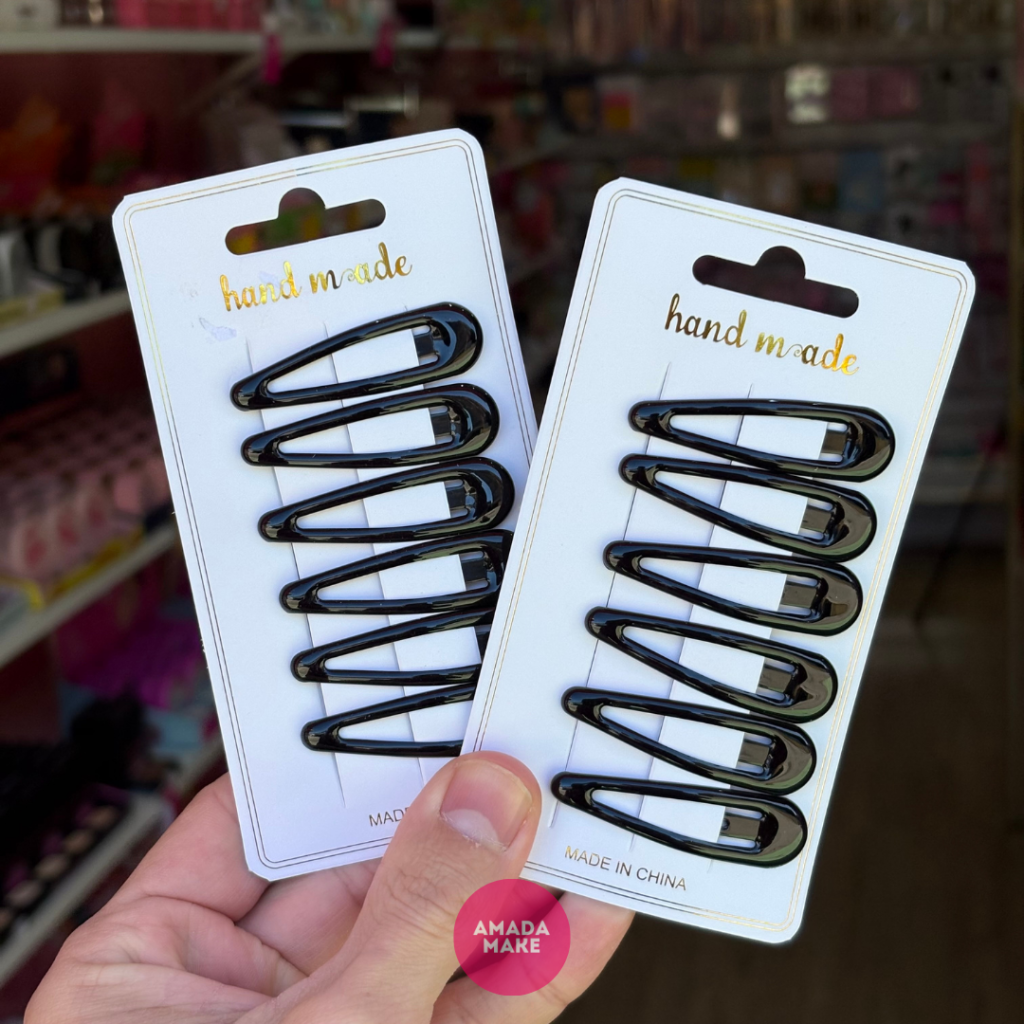 Kit 6 Presilhas Pretas Para Cabelo
