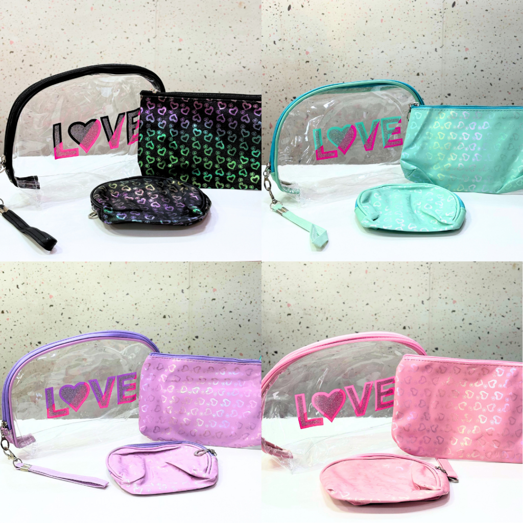 Kit 3 Necessaires Love