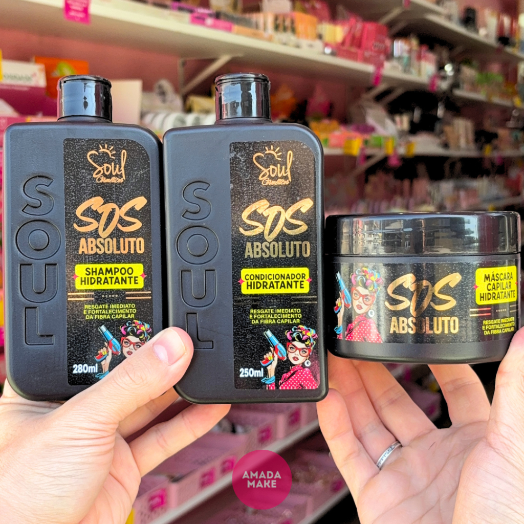 Kit Capilar Hidratante Soul Cosméticos (Shampoo, Condicionador e Máscara Capilar)