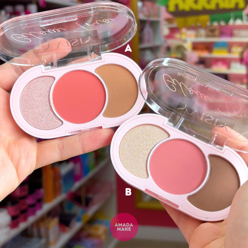Trio de Blush Iluminador e Contorno Glow Trio Yvisiy