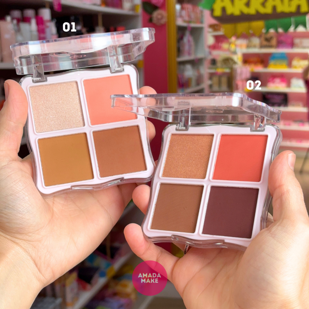 Quarteto de Blush Iluminador e Contorno Good Luck Mylife