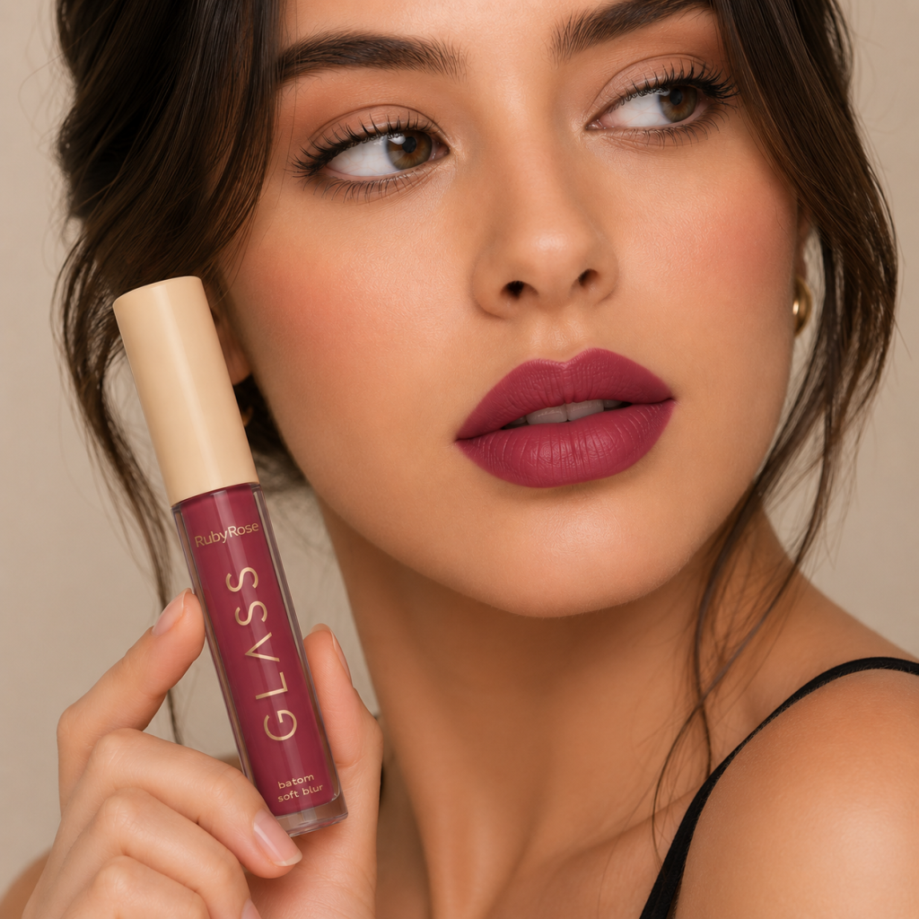 Batom Líquido Glass Soft Blur Ruby Rose - BG05