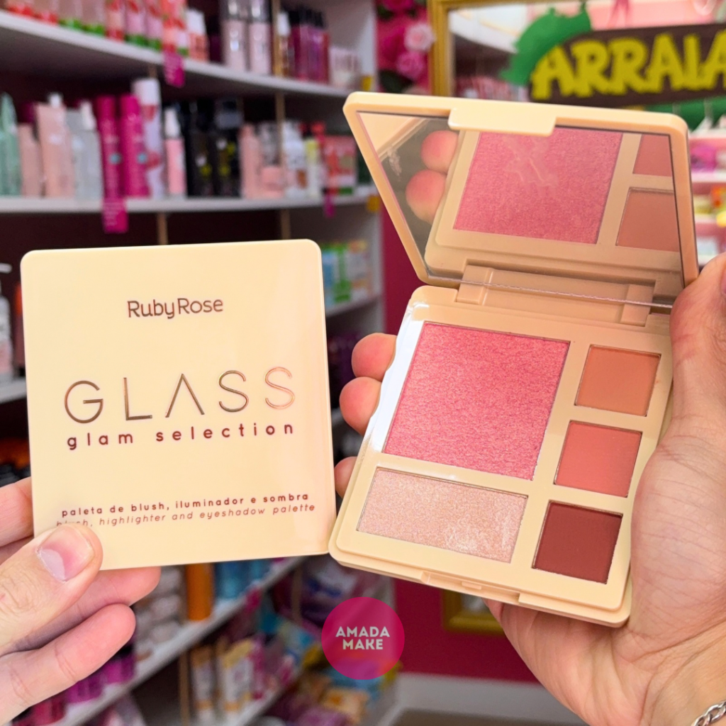 Paleta de Blush Iluminador e Sombras Glass - 01