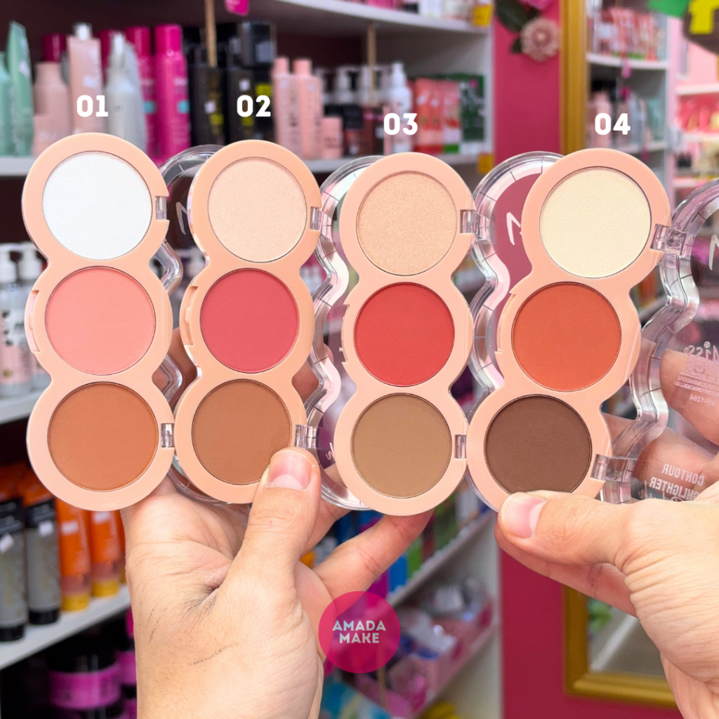 Trio de Blush Iluminador e Contorno Miss France
