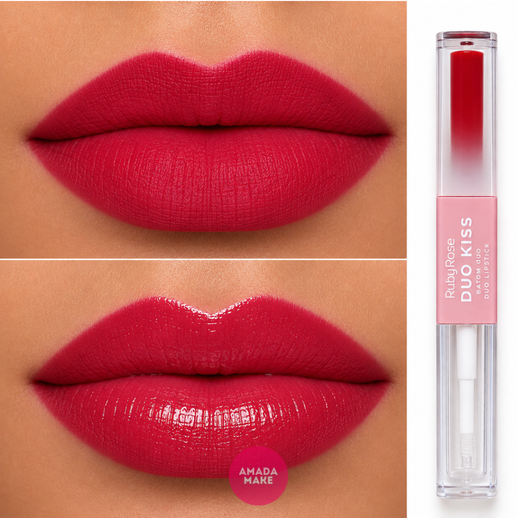 Batom Matte + Gloss Duo Kiss Ruby Rose - DK09