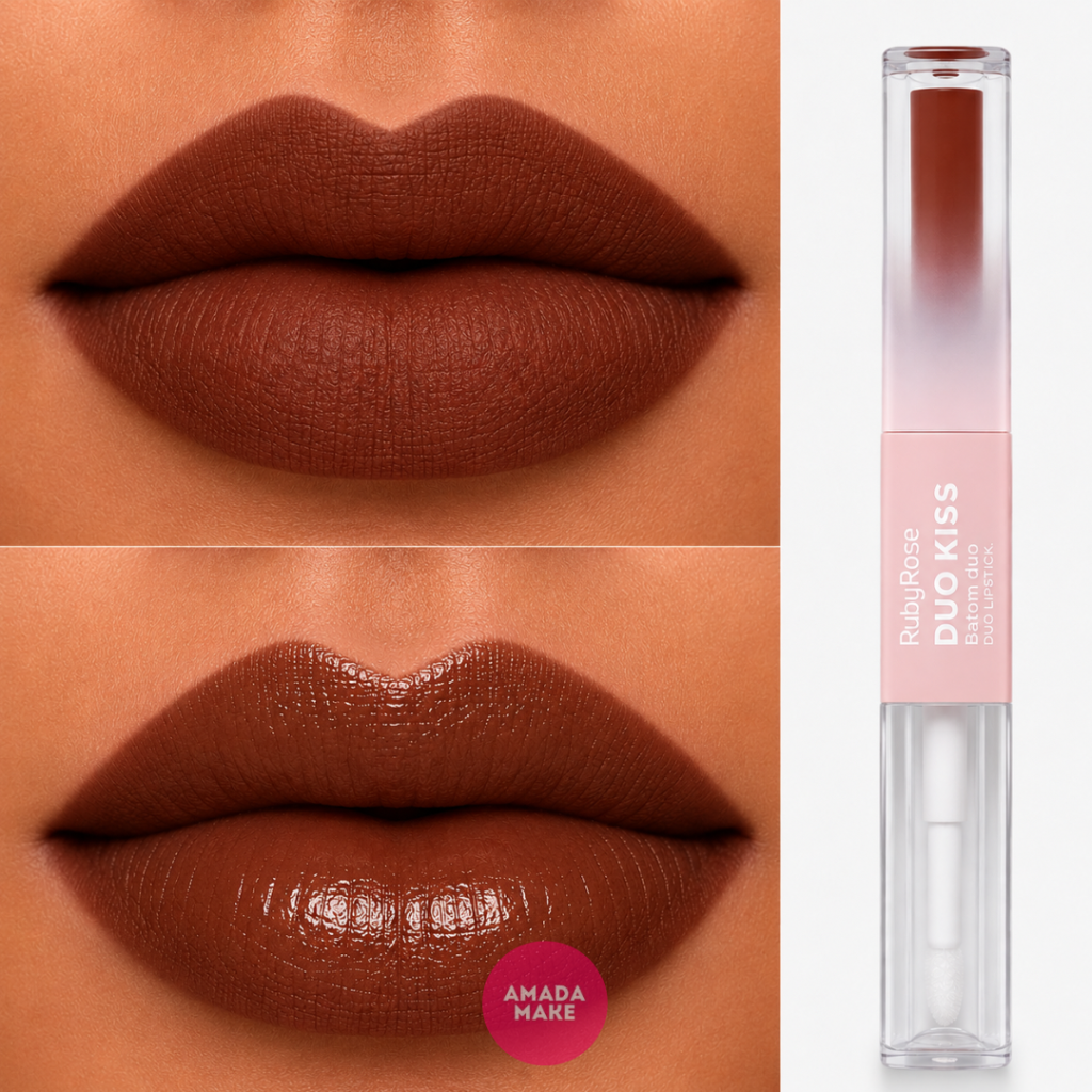 Batom Matte + Gloss Duo Kiss Ruby Rose - DK10