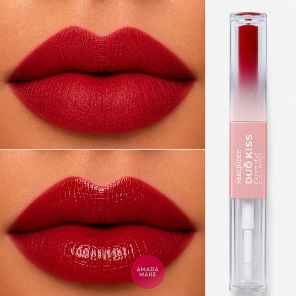Batom Matte + Gloss Duo Kiss Ruby Rose - DK05